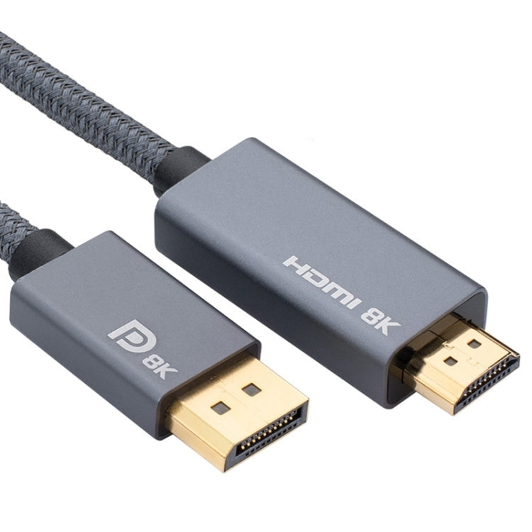 Cavo adattatore intrecciato DisplayPort maschio a HDMI maschio 8K 30Hz HD, lunghezza cavo: 3 m, 3m Cavo adattatore intrecciato DisplayPort maschio a HDMI maschio 8K 30Hz HD, lunghezza cavo: 3 m, 3m